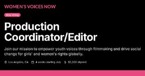 WVN Production Coordinator-Editor