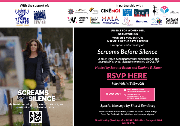 JULY 15: "Screams Before Silence" Screening & Reception