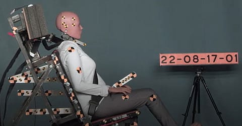 Slide 1 - The World's First Woman Dummy is being used in Sweden for Crash Testing (source_ BBC News)