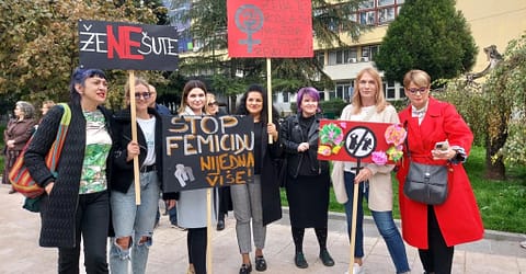 Slide 1_ Sejla Ibrahimovic (RFE_RL) Bosnian Women March to End Abuse and Femicide