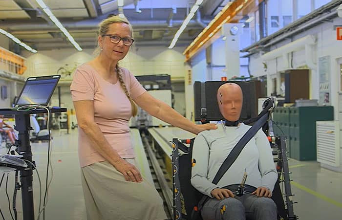 Slide 4 - The World's First Woman Dummy is being used in Sweden for Crash Testing (source_ BBC News)